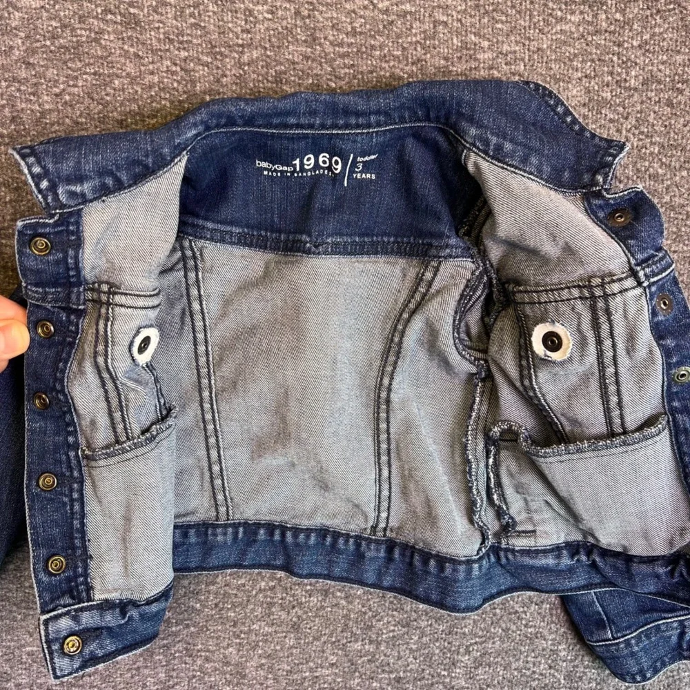 Baby Gap 1969 Toddler Denim Jacket Blue 3 Year Button Front Classic Snap Closure